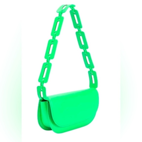 Melie Bianco Handbags - NWT Melie Bianco Neon Green Shoulder Bag with‎ Chunky Chain Strap | Y2K Baguette
